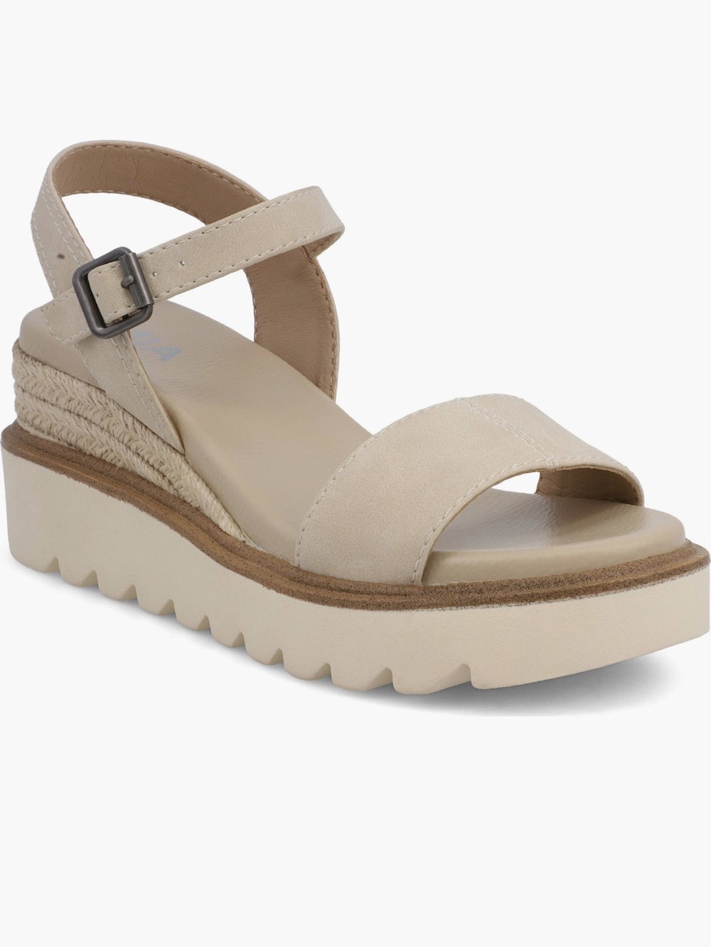 MIA Beige Platform Wedge Sandals